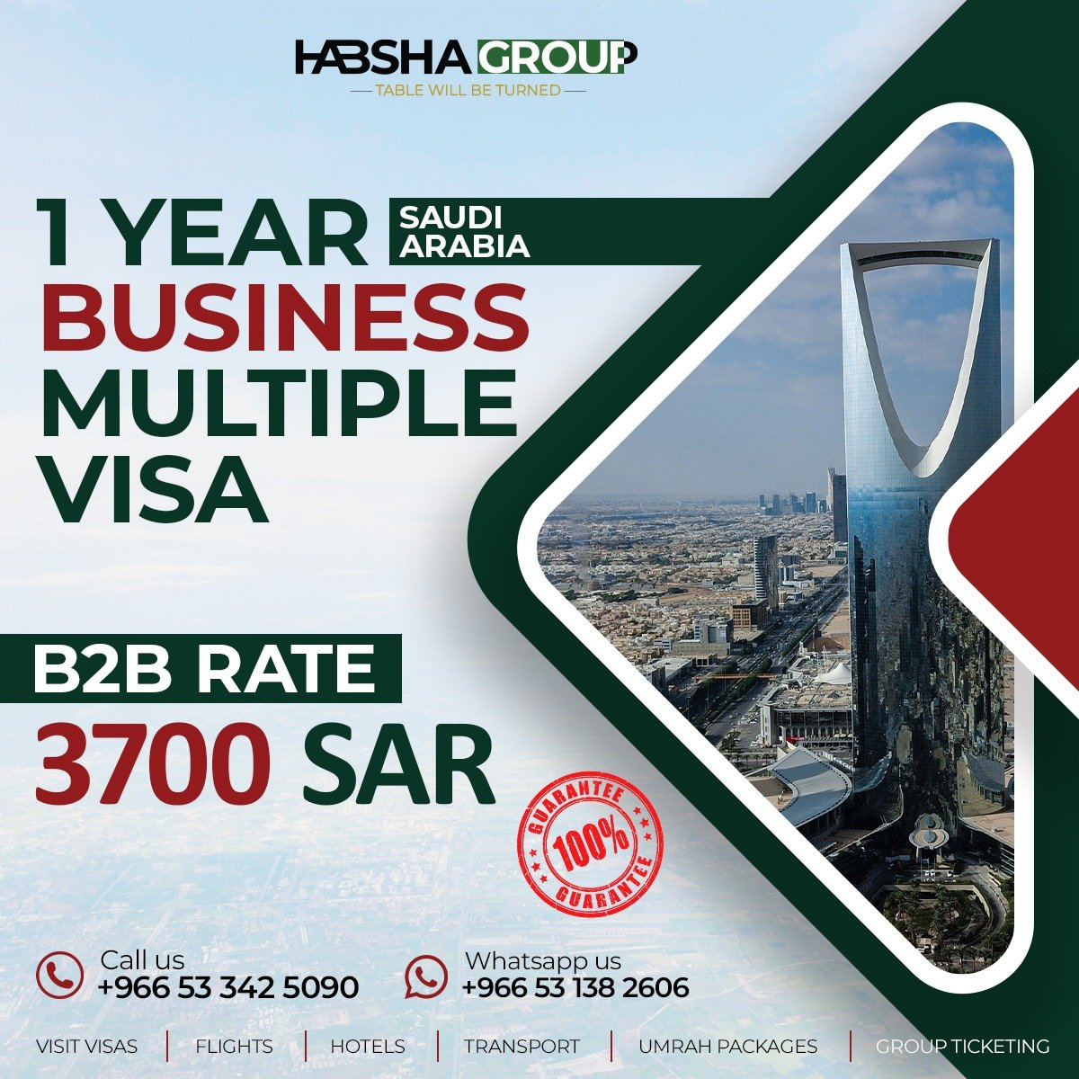 Book Deal 1 YEAR BUSINESS MULTIPLE VISA